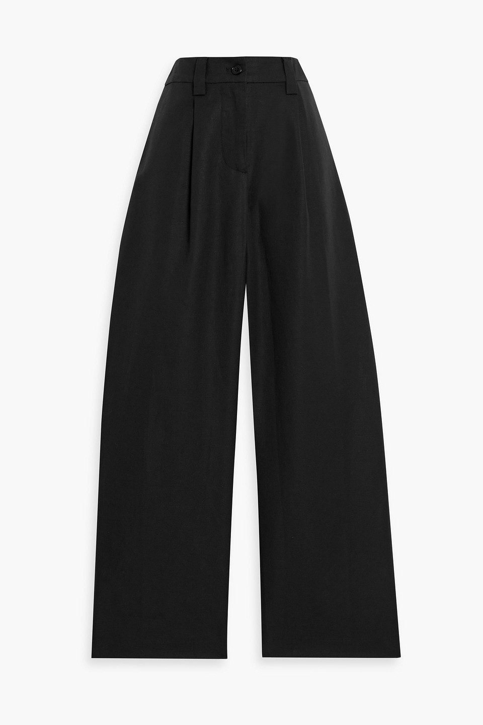 Alex Mill Soho Linen And Cotton-blend Straight-leg Pants In Black