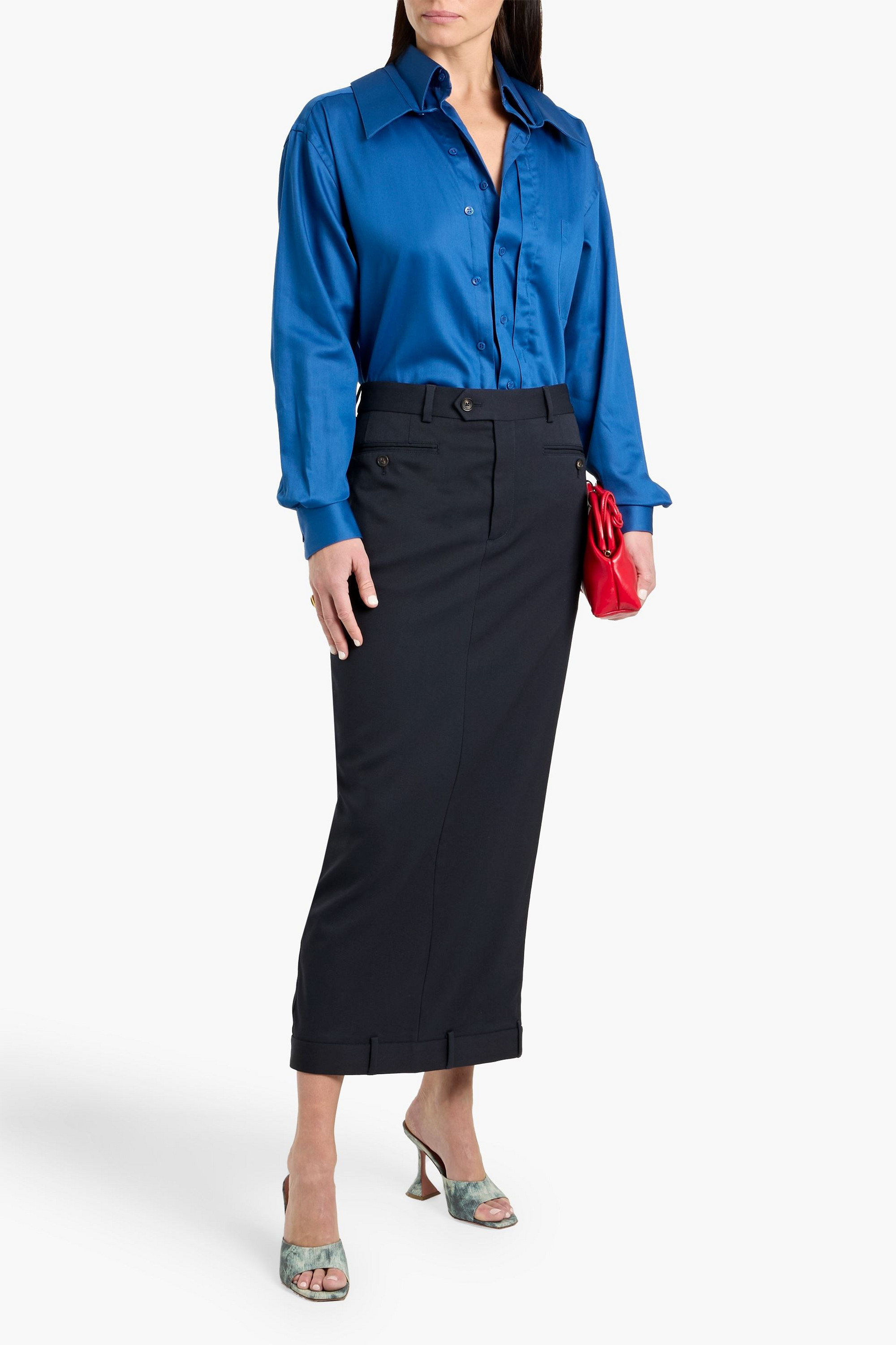 BETTTER Upside-Down cotton-blend twill maxi skirt