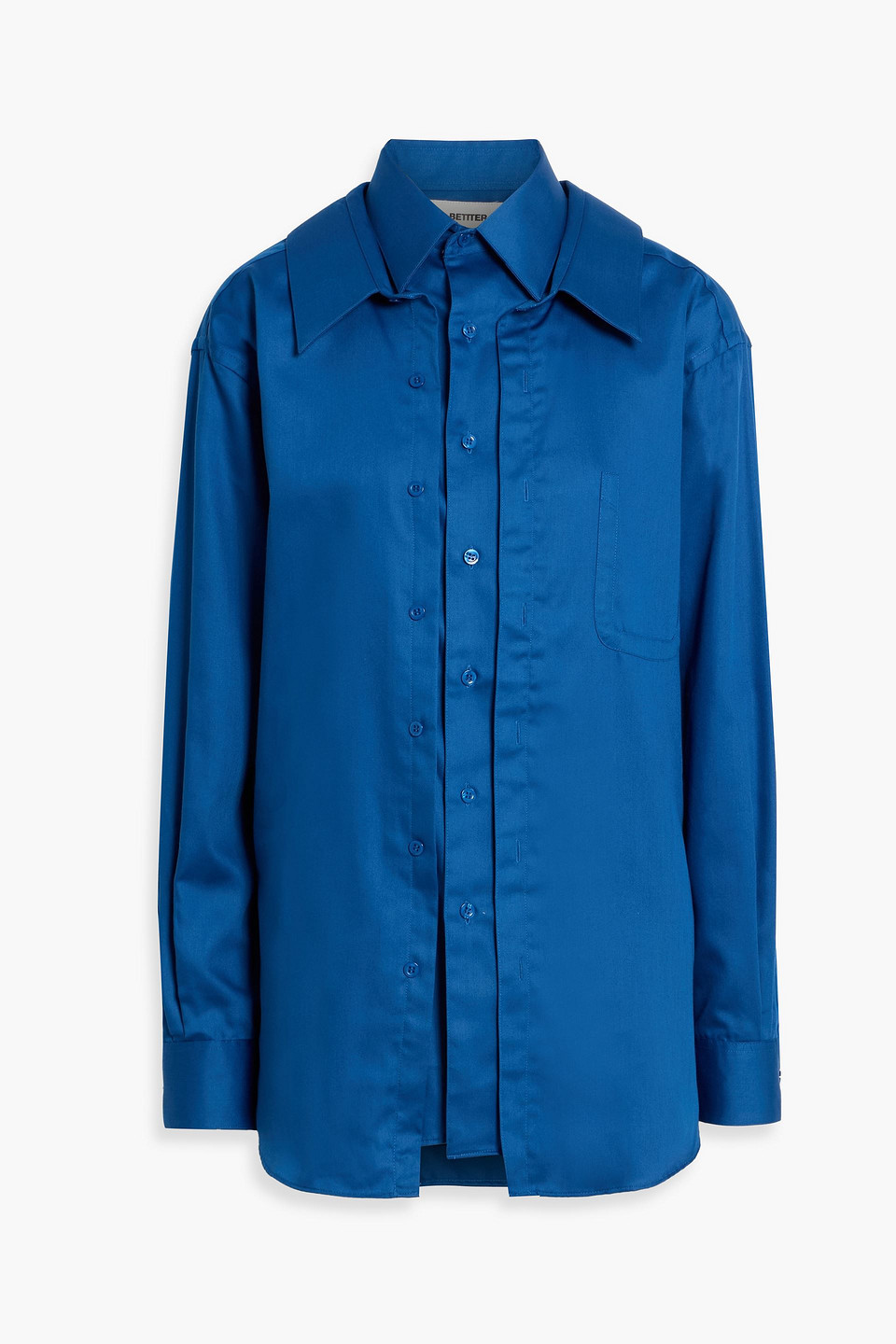 Bettter Layered Cotton-blend Poplin Shirt In Blue