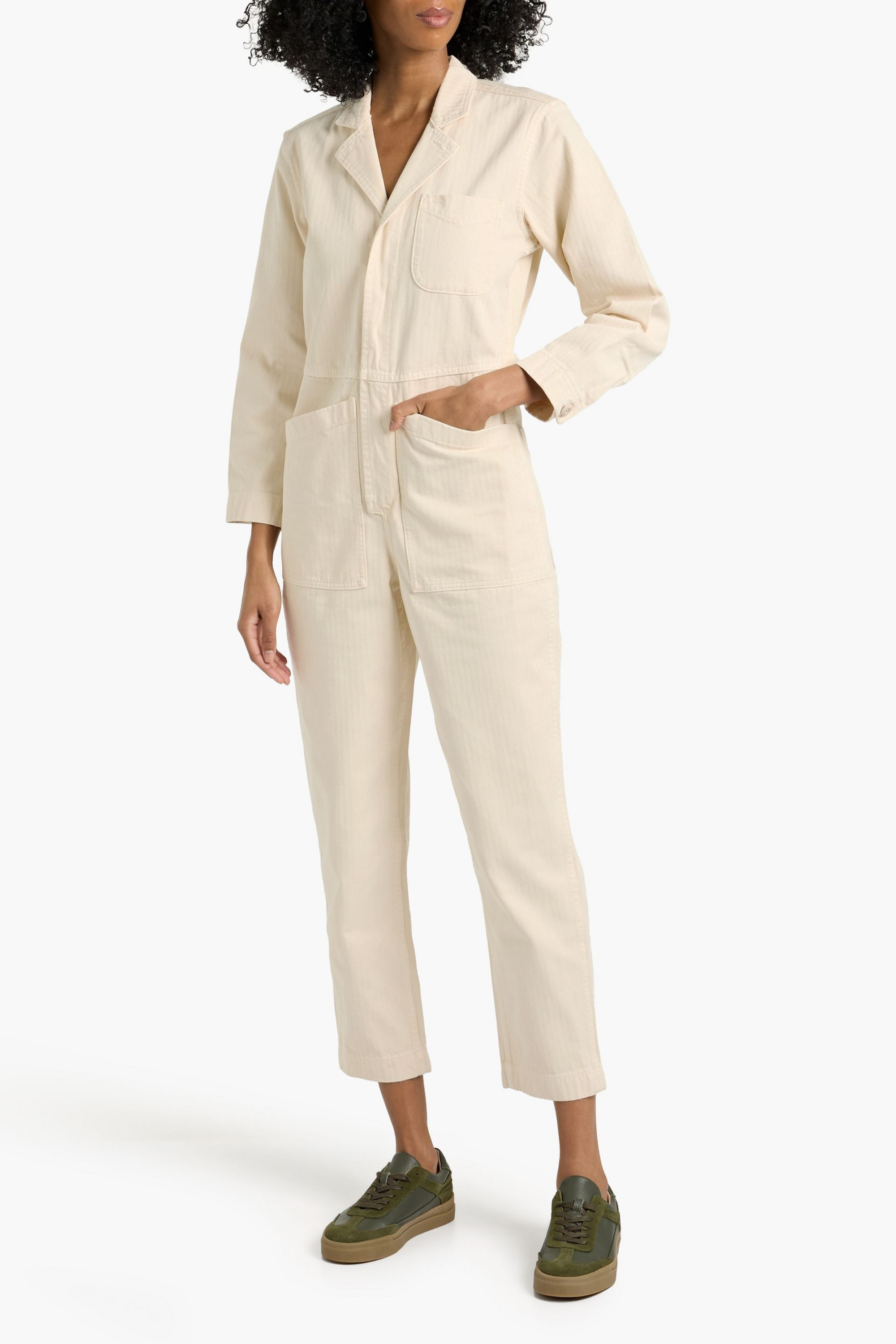 Alex Mill Standard cropped herringbone cotton jumpsuit