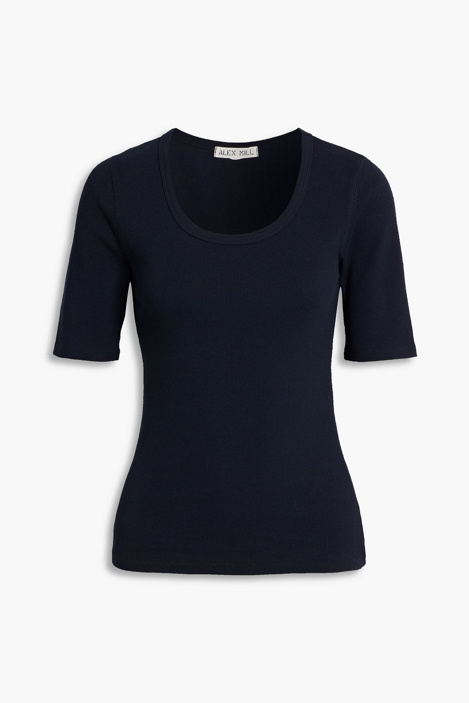 alex mill - everyday ribbed cotton-blend top - blue - xs