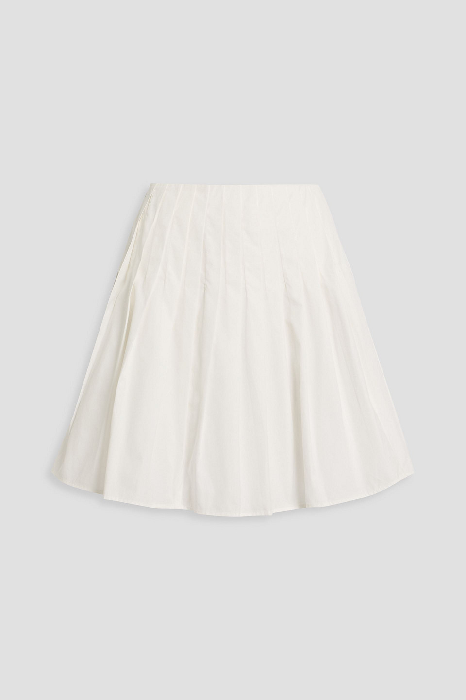 Alex Mill Penelope Pleated Cotton Mini Skirt In White