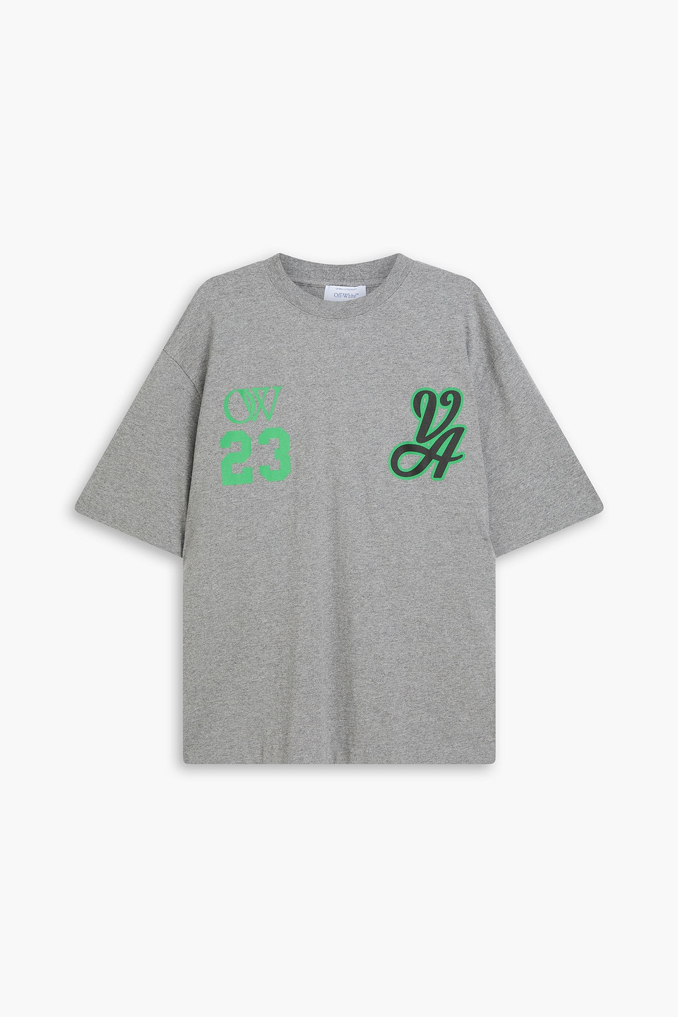 off-white - printed cotton-jersey t-shirt - gray - xs