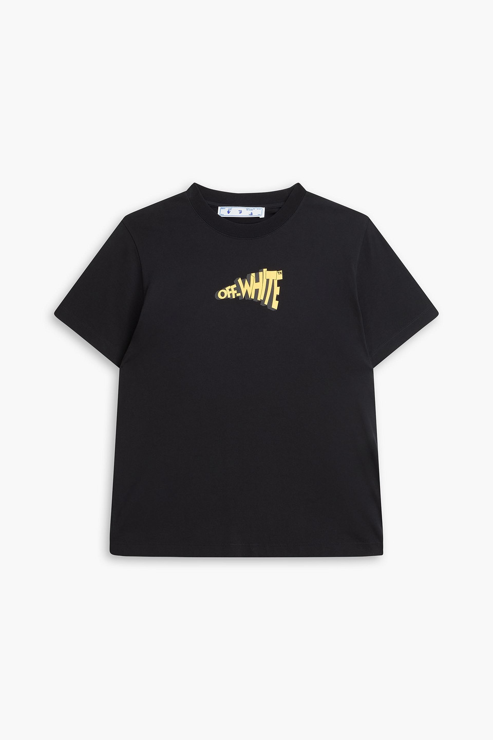 off-white - printed cotton-jersey t-shirt - black - xs