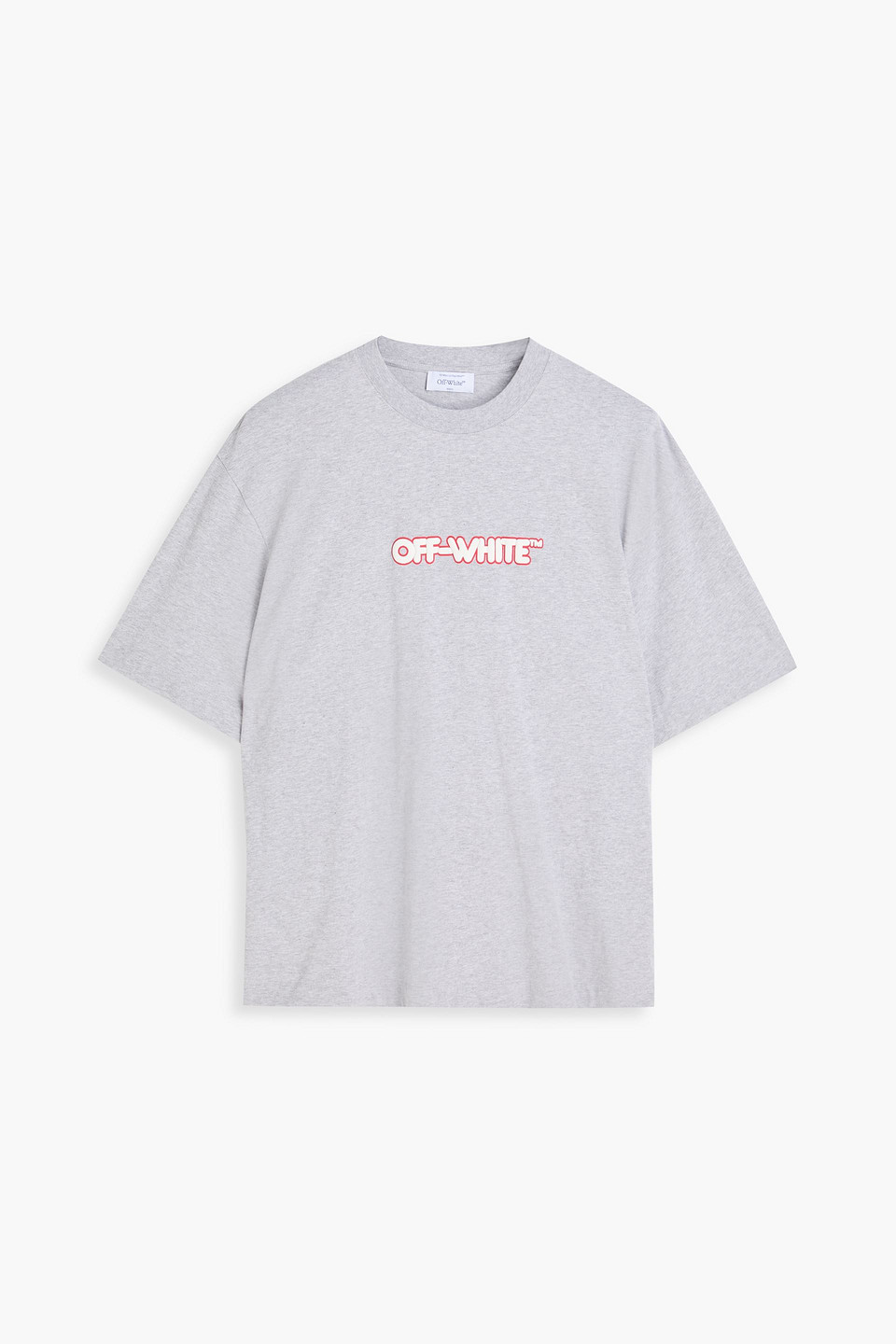 off-white - printed cotton-jersey t-shirt - gray - s