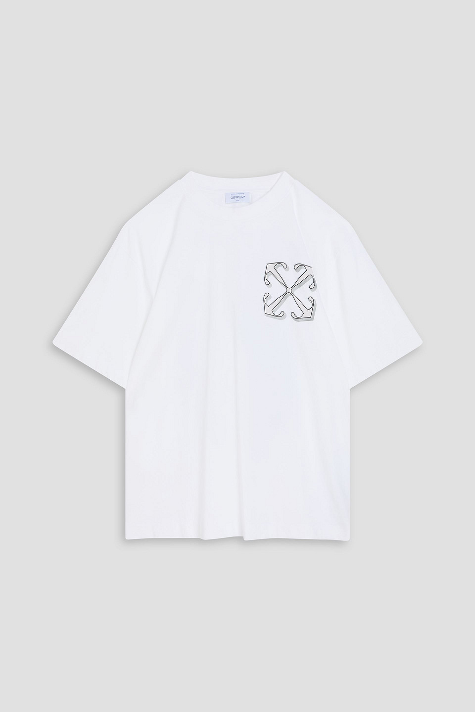 off-white - printed cotton-jersey t-shirt - white - s