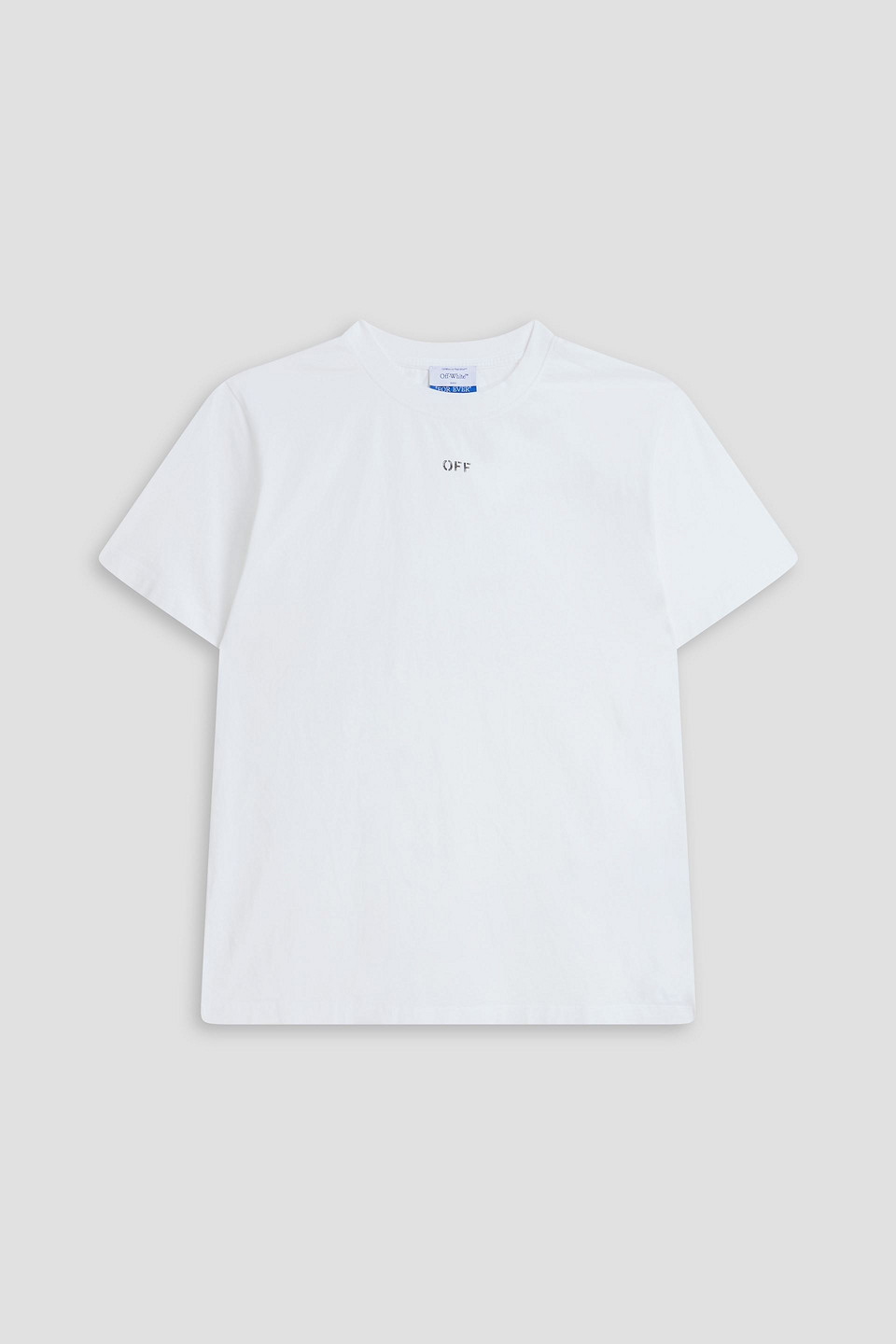 off-white - printed cotton-jersey t-shirt - white - s