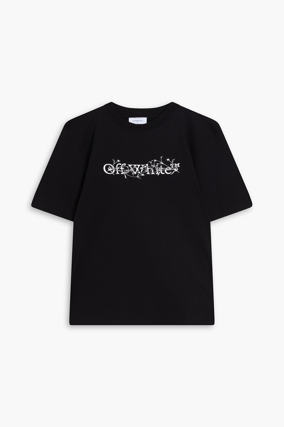 off-white - printed cotton-jersey t-shirt - black - xxl