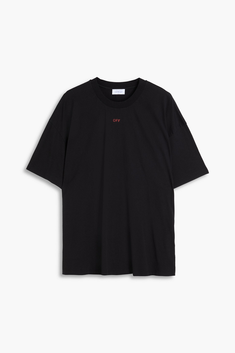off-white - printed cotton-jersey t-shirt - black - s