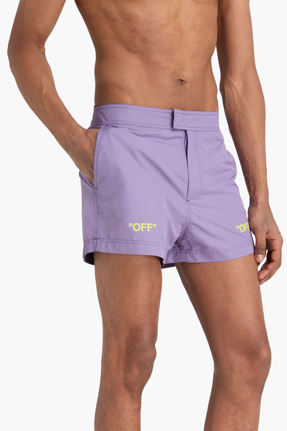  Off-white - Mittellange Badeshorts „off Quote Sunrise“ Mit Print - Lila - M 