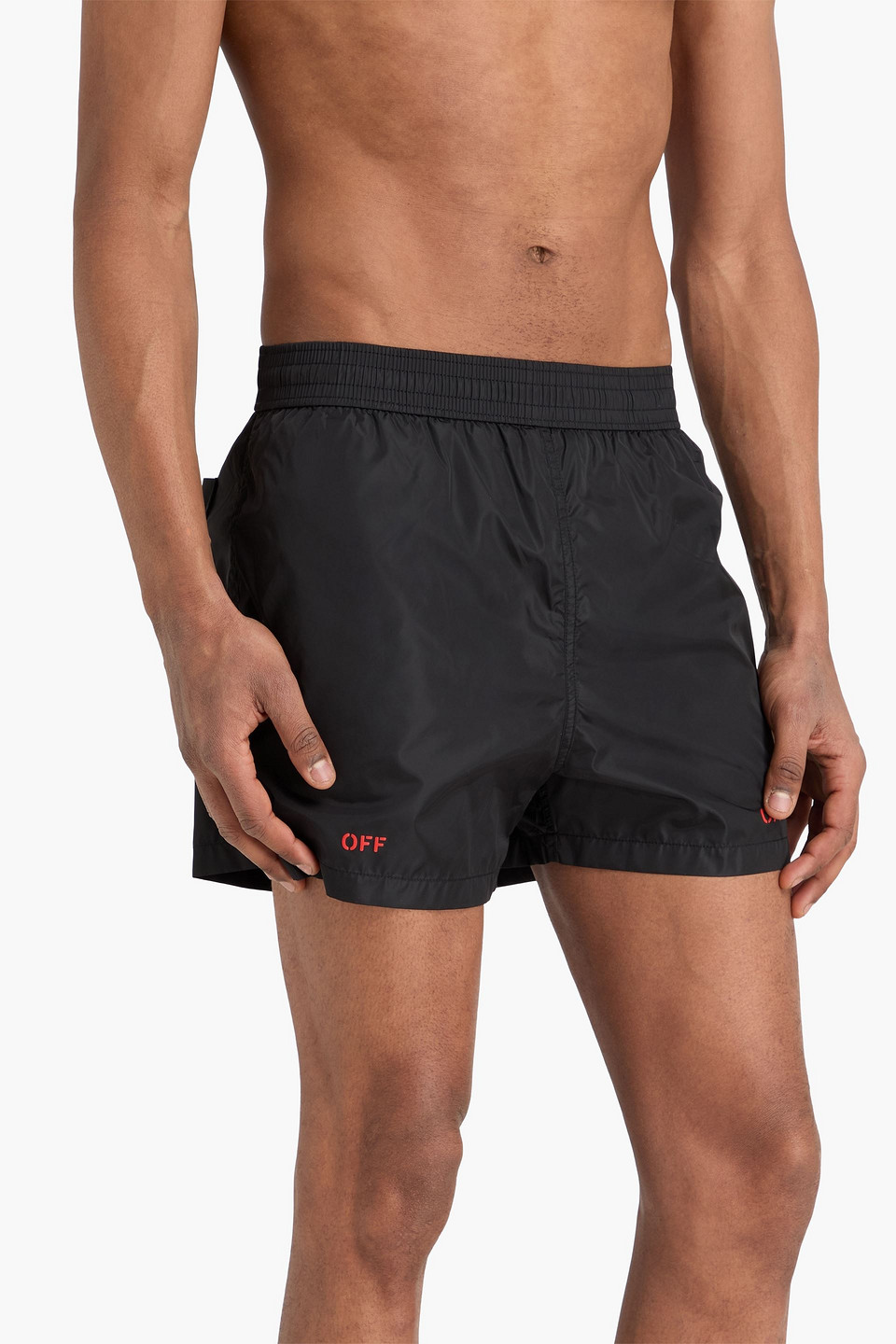  Off-white - Kurze Badeshorts „off Stamp“ Mit Print - Schwarz - S 