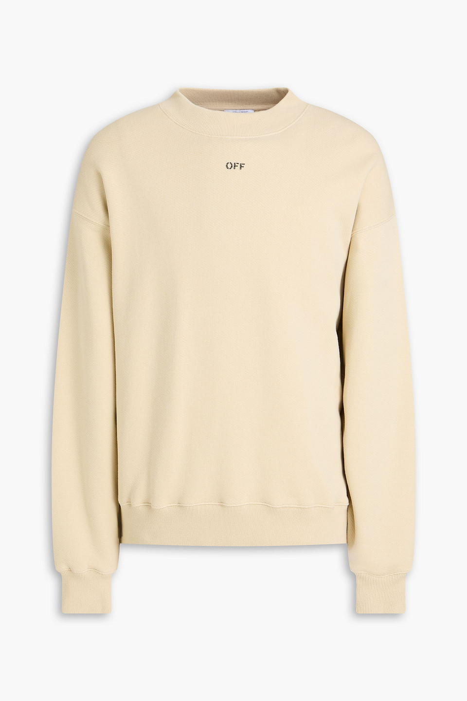 off-white - printed french cotton-terry sweatshirt - neutral - xs