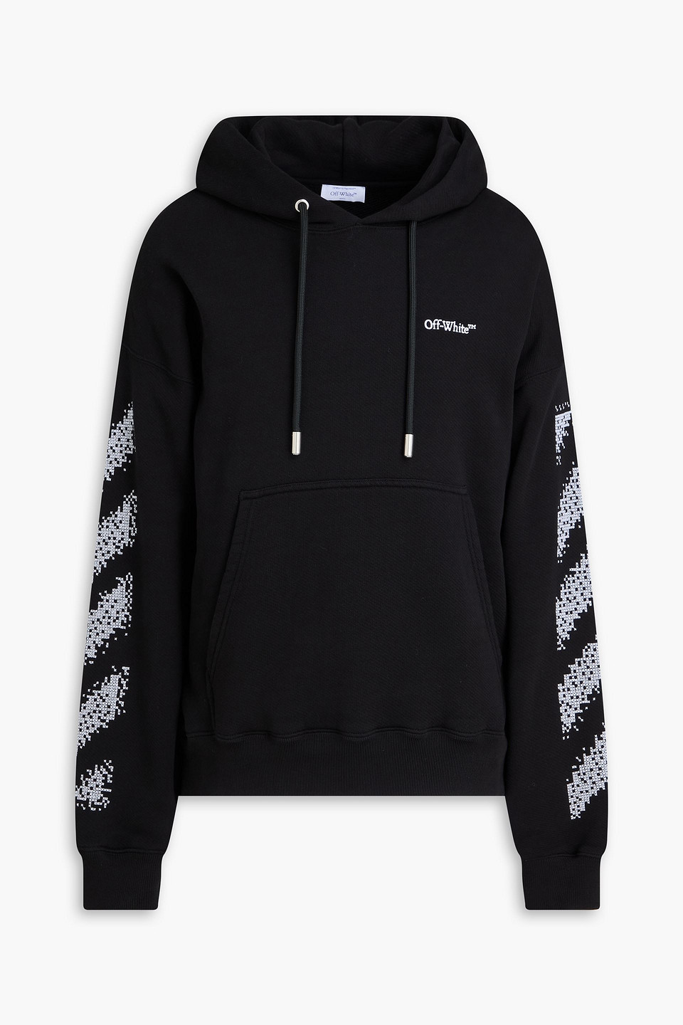 off-white - french cotton-terry hoodie - black - m