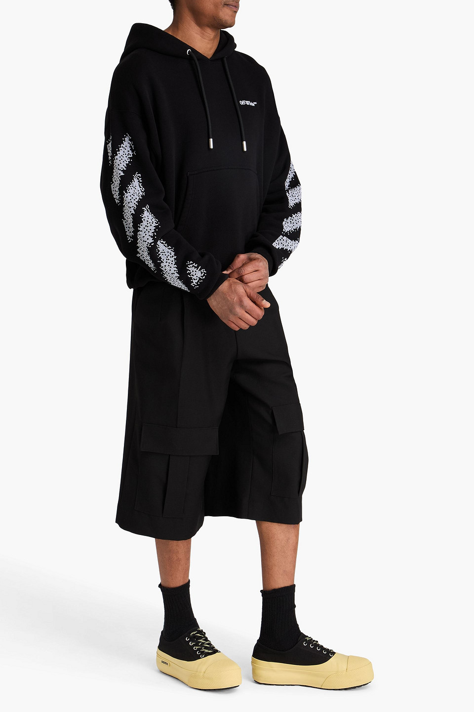 Off-white French Cotton-terry Hoodie In Black