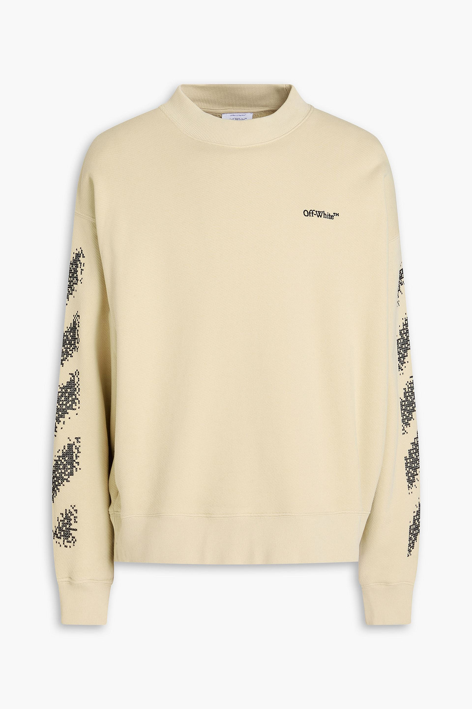 Off-white Printed French Cotton-terry Sweatshirt In Nude