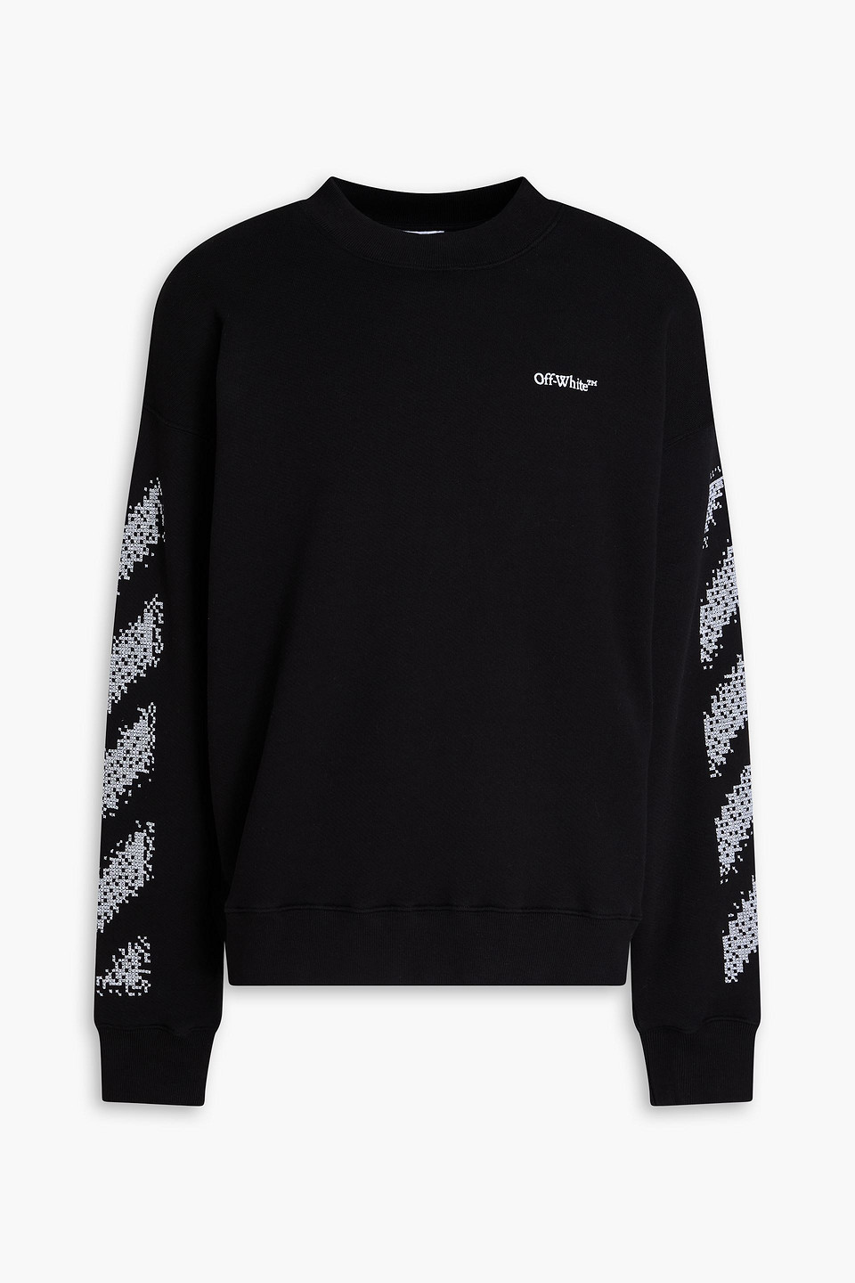 Off-white Printed French Cotton-terry Sweatshirt In Black