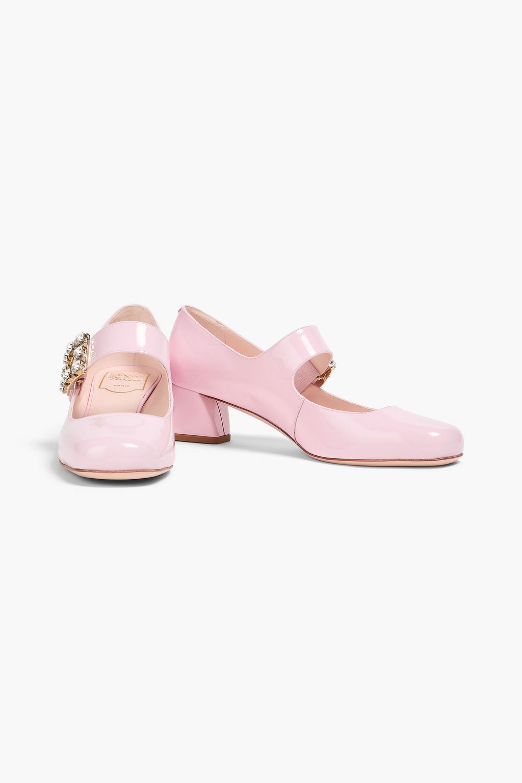 ROGER VIVIER Tres Vivier embellished patent-leather Mary Jane