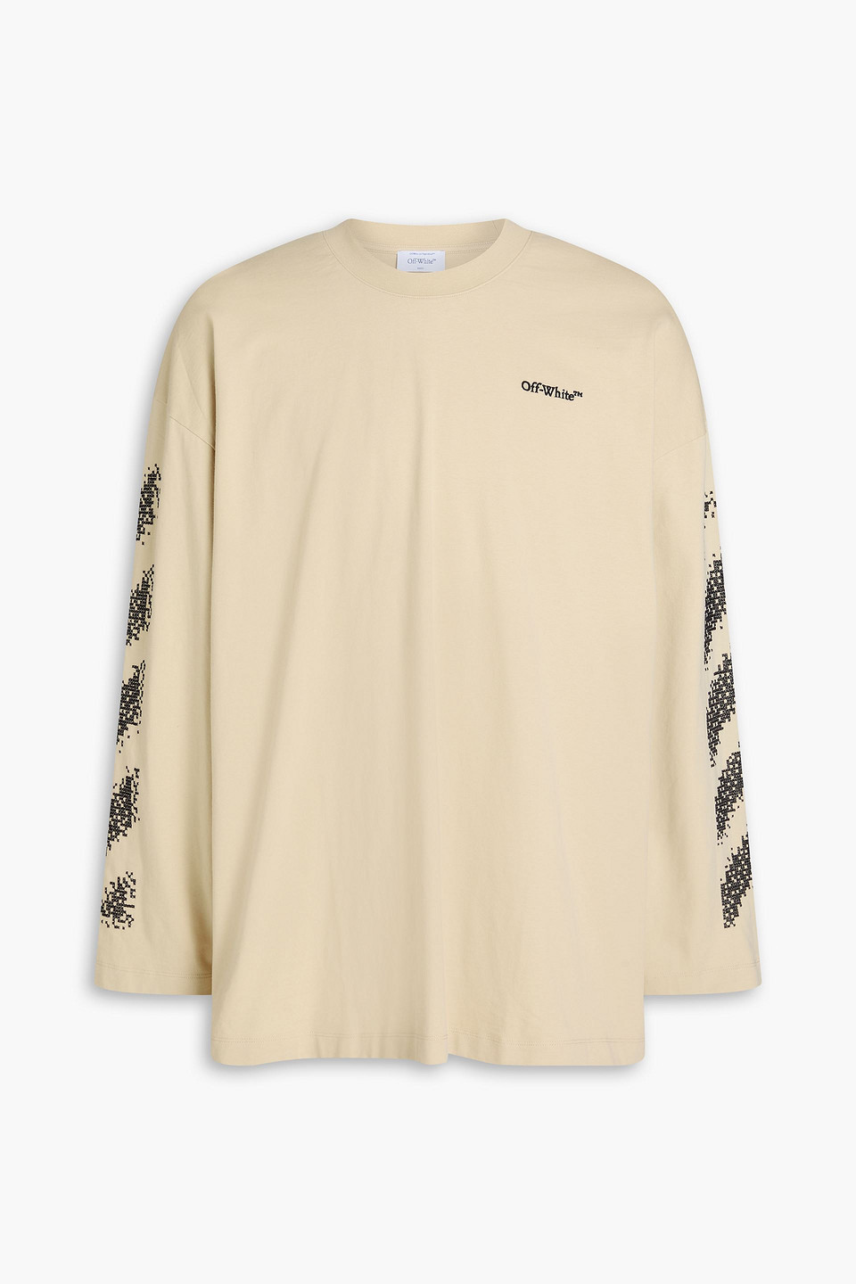 off-white - embroidered cotton-jersey t-shirt - neutral - s