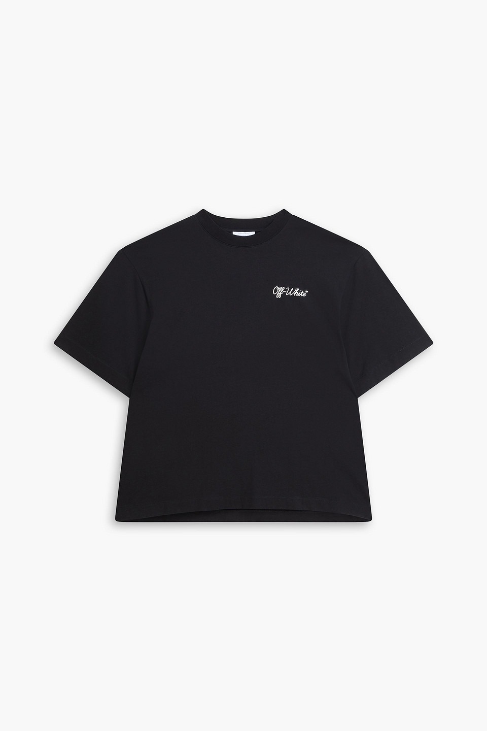 off-white - printed cotton-jersey t-shirt - black - m