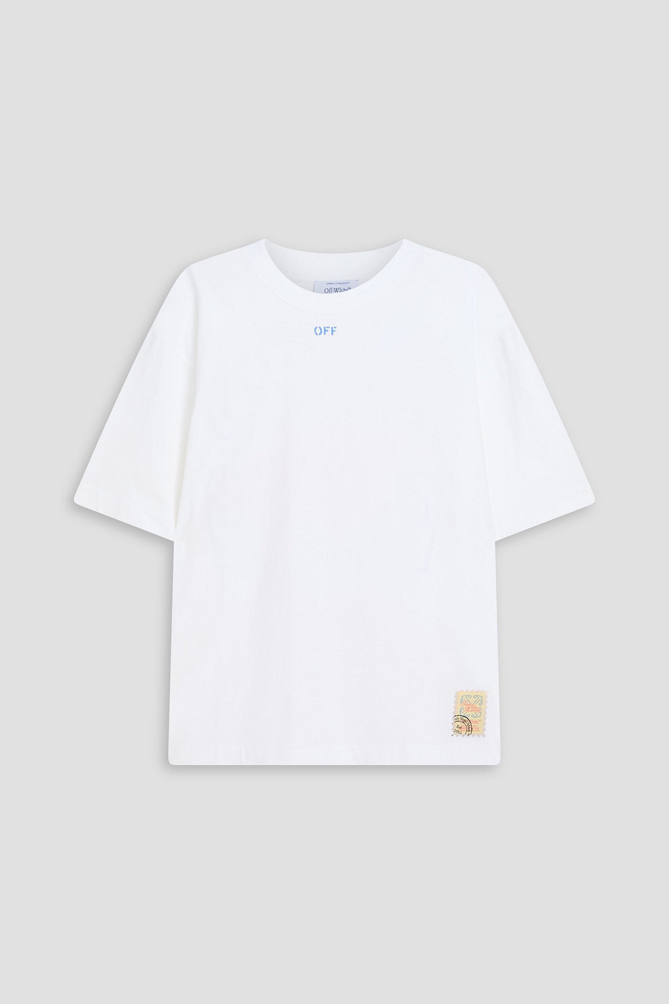 off-white - printed cotton-jersey t-shirt - white - xl