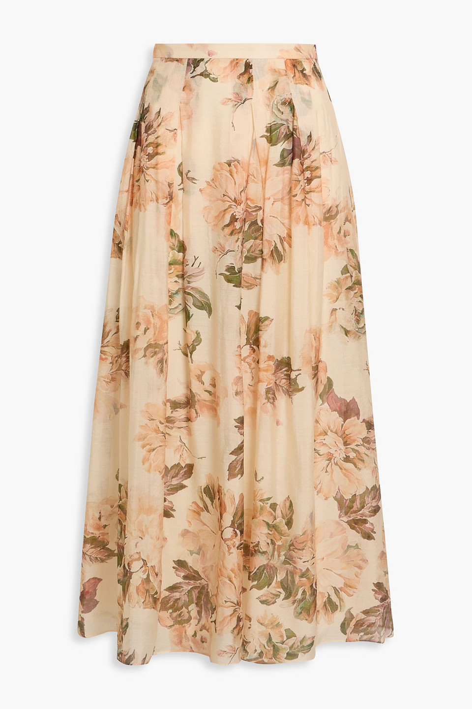 Mikael Aghal Floral-print Georgette Midi Skirt In Multi