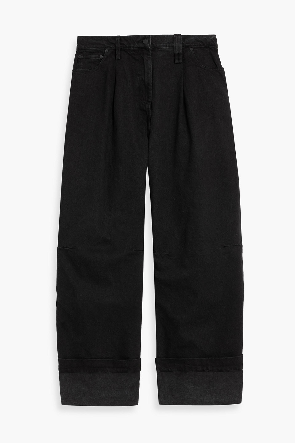 simone rocha - crystal-embellished high-rise wide leg jeans - black - uk 14