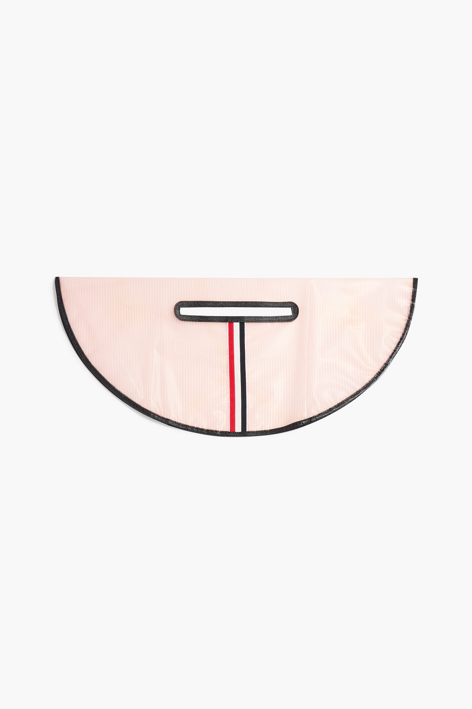 Thom Browne Mrs. Thom Striped Rubber Bag Raincoat In Pink