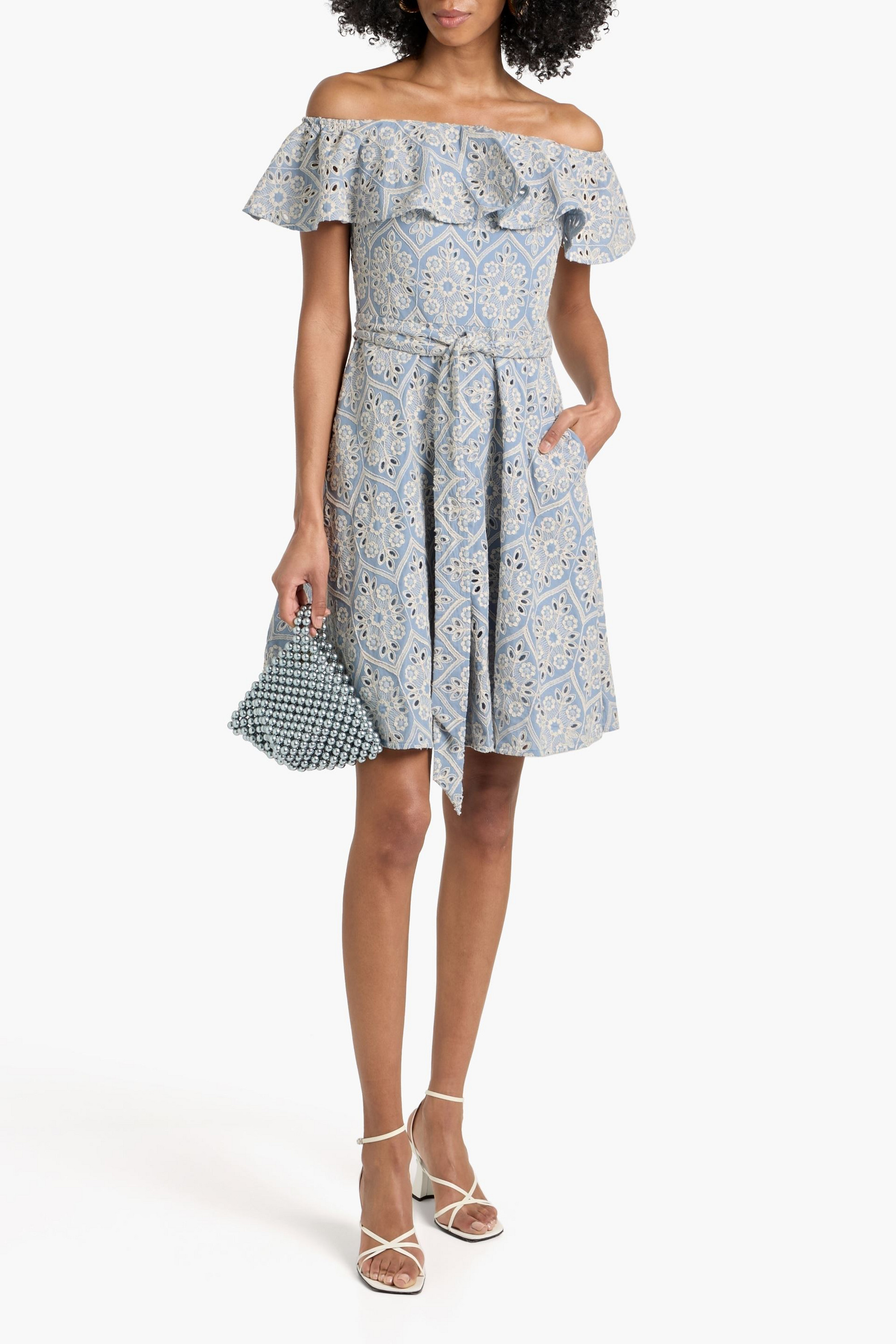 MIKAEL AGHAL Off-the-shoulder ruffled broderie anglaise cotton dress