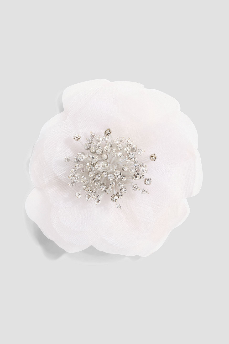 jennifer behr - chantrelle chiffon and crystal hair clip - white - onesize
