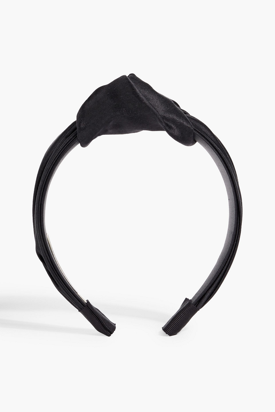 Jennifer Behr Samaya Knotted Satin Headband In Black