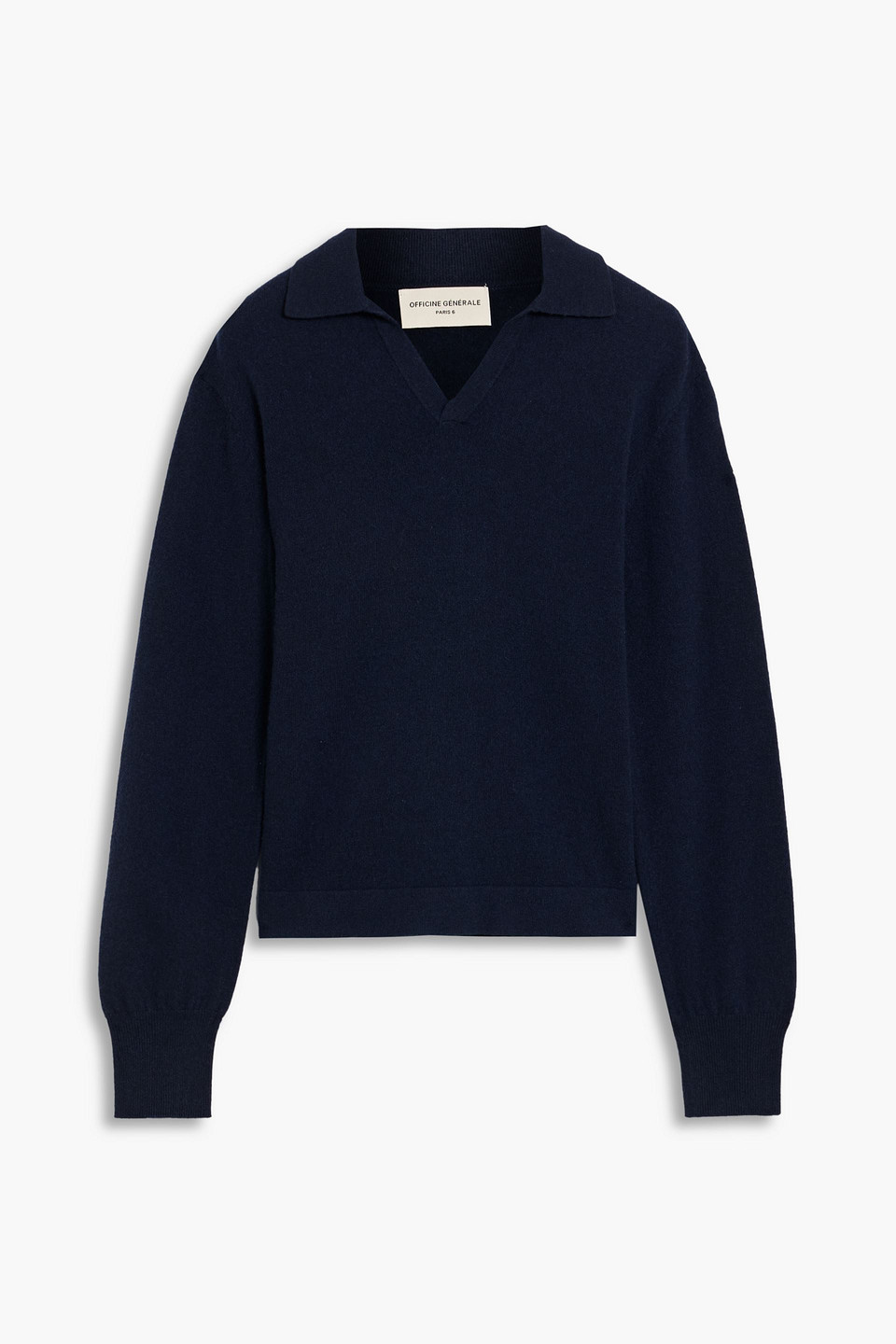officine générale - simone cashmere polo sweater - blue - xs