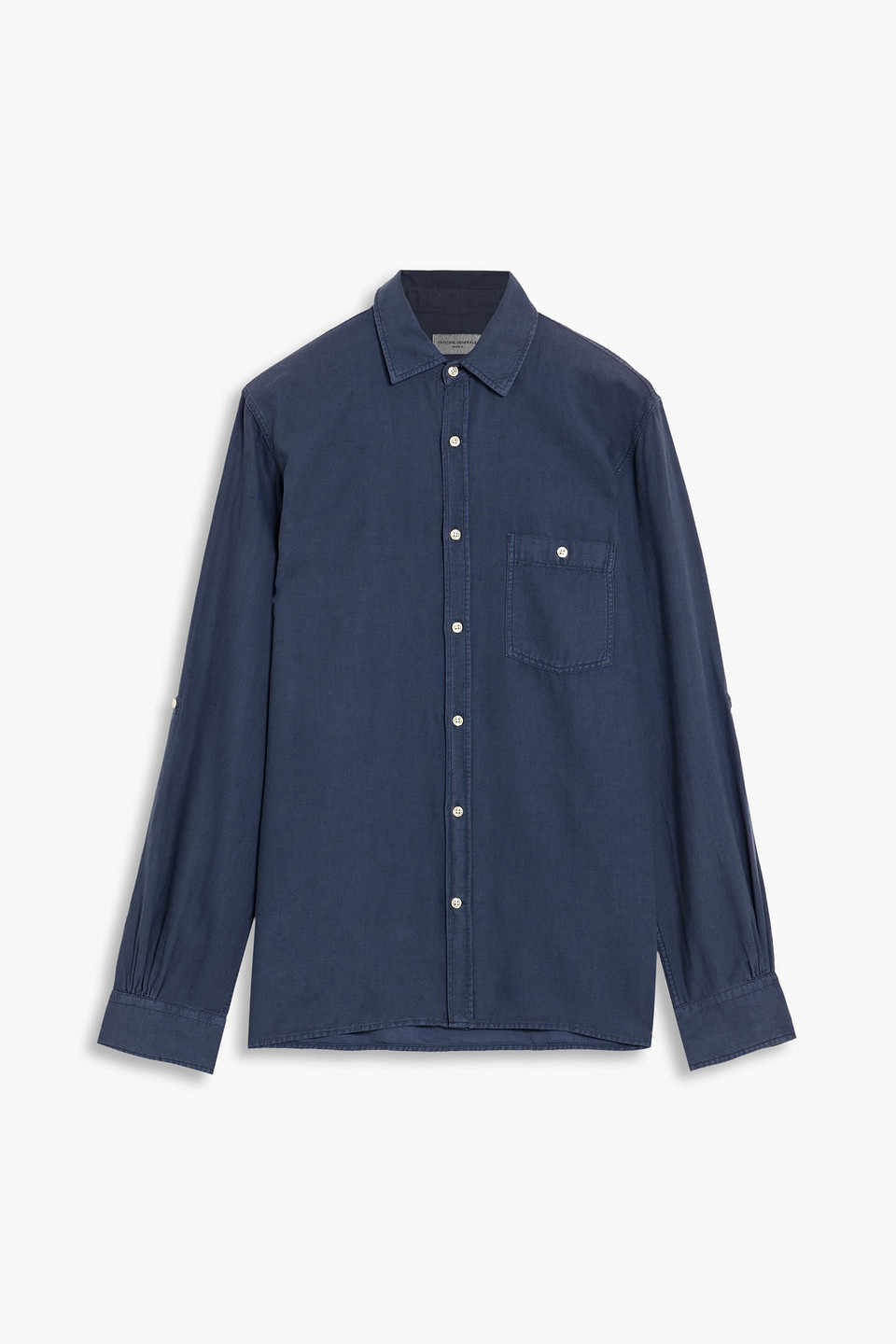 officine générale - eloi cotton, lyocell and linen-blend shirt - blue - s