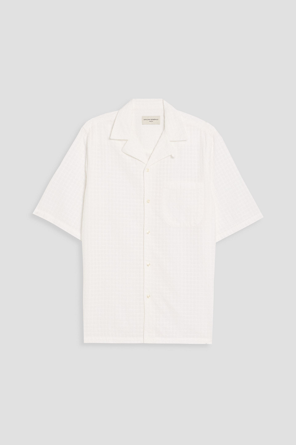 officine générale - luis cotton-jacquard shirt - white - s