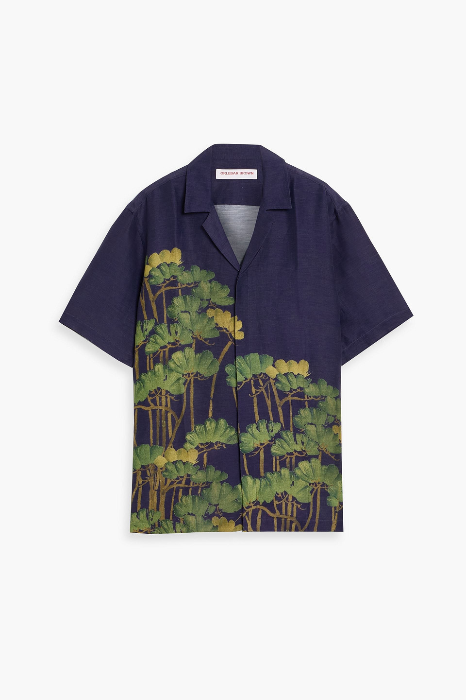 orlebar brown - maitian floral-print linen-blend shirt - blue - l