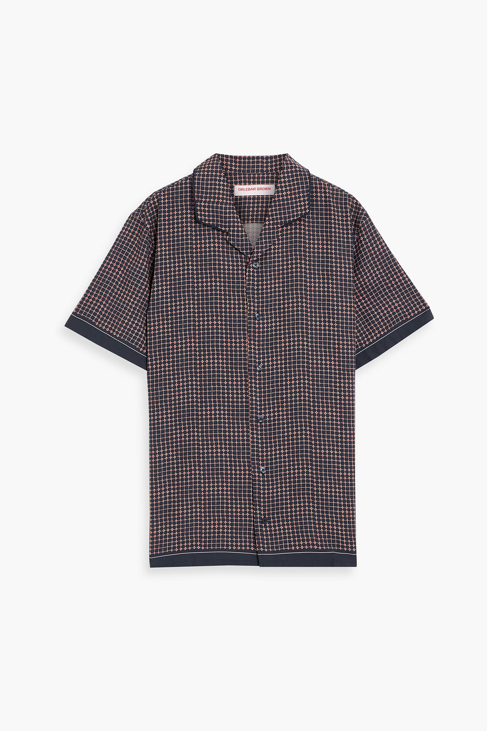 orlebar brown - hibbert printed lyocell shirt - blue - l