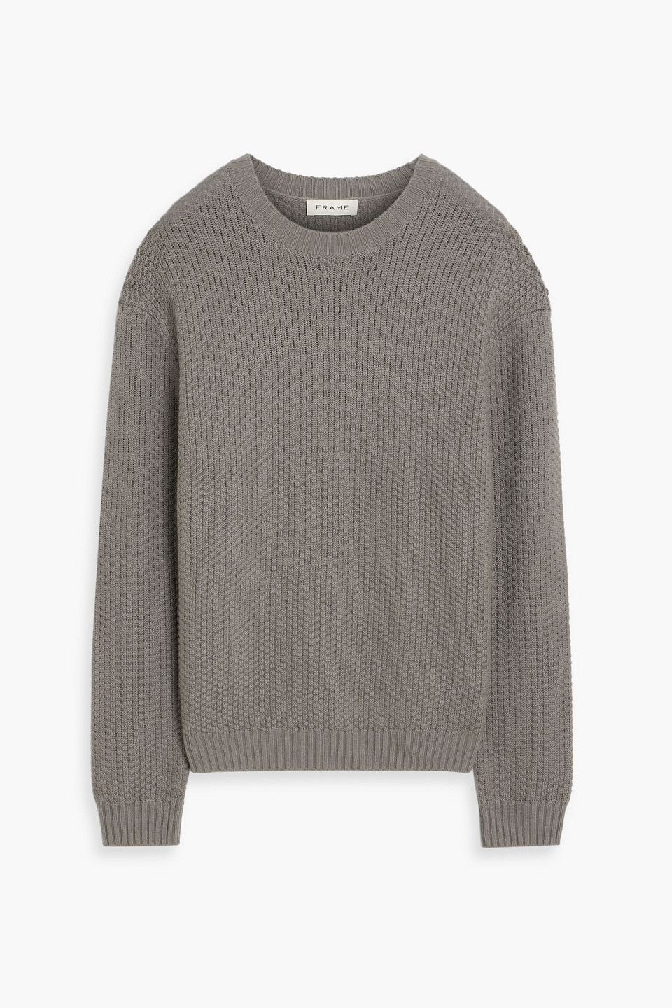 Frame Waffle-knit Wool And Cashmere-blend Sweater In Gray