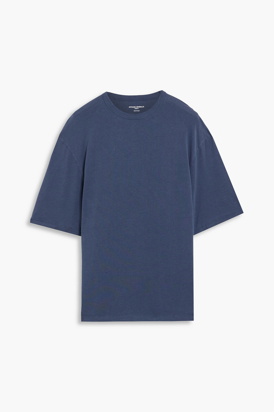 officine générale - benny lyocell and cotton-blend jersey t-shirt - blue - m