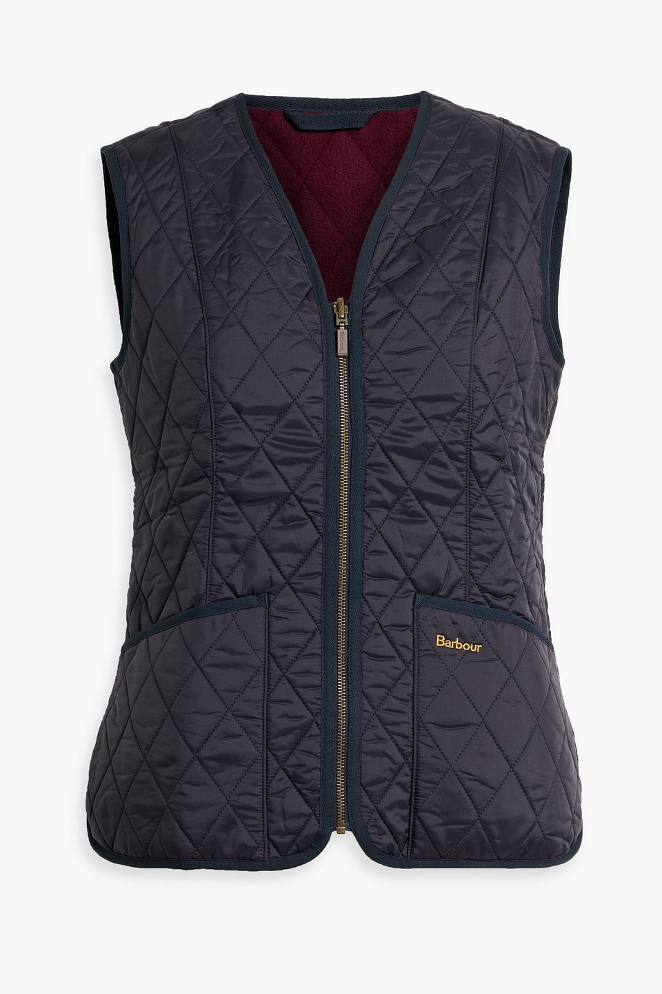 barbour - betty quilted shell vest - blue - uk 14