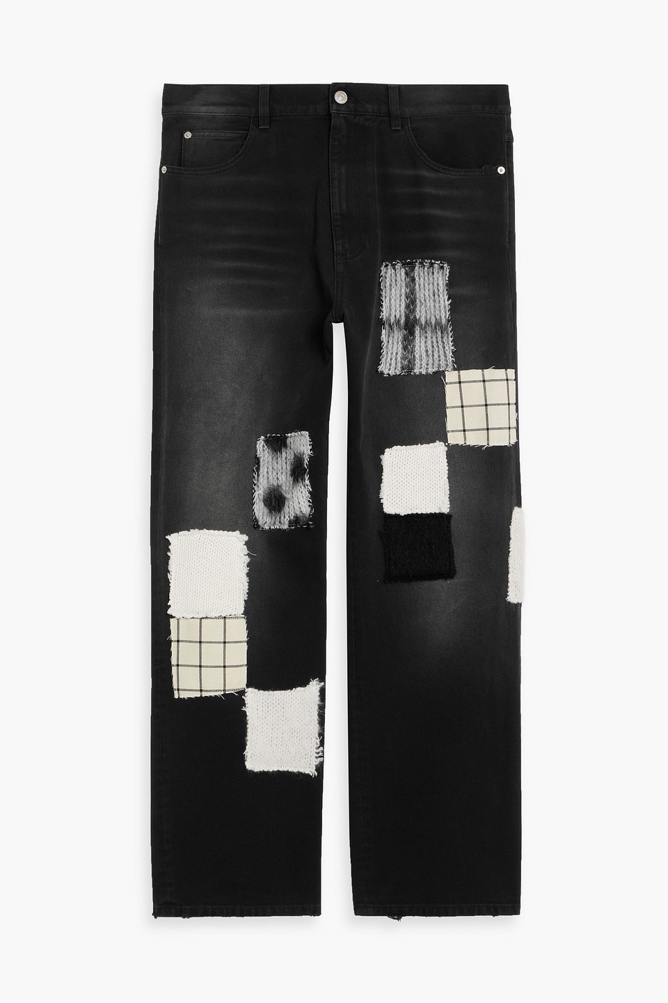 Marni Patchwork Denim Jeans In Black