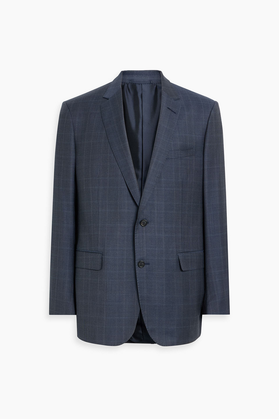 dunhill - checked wool blazer - blue - it 54