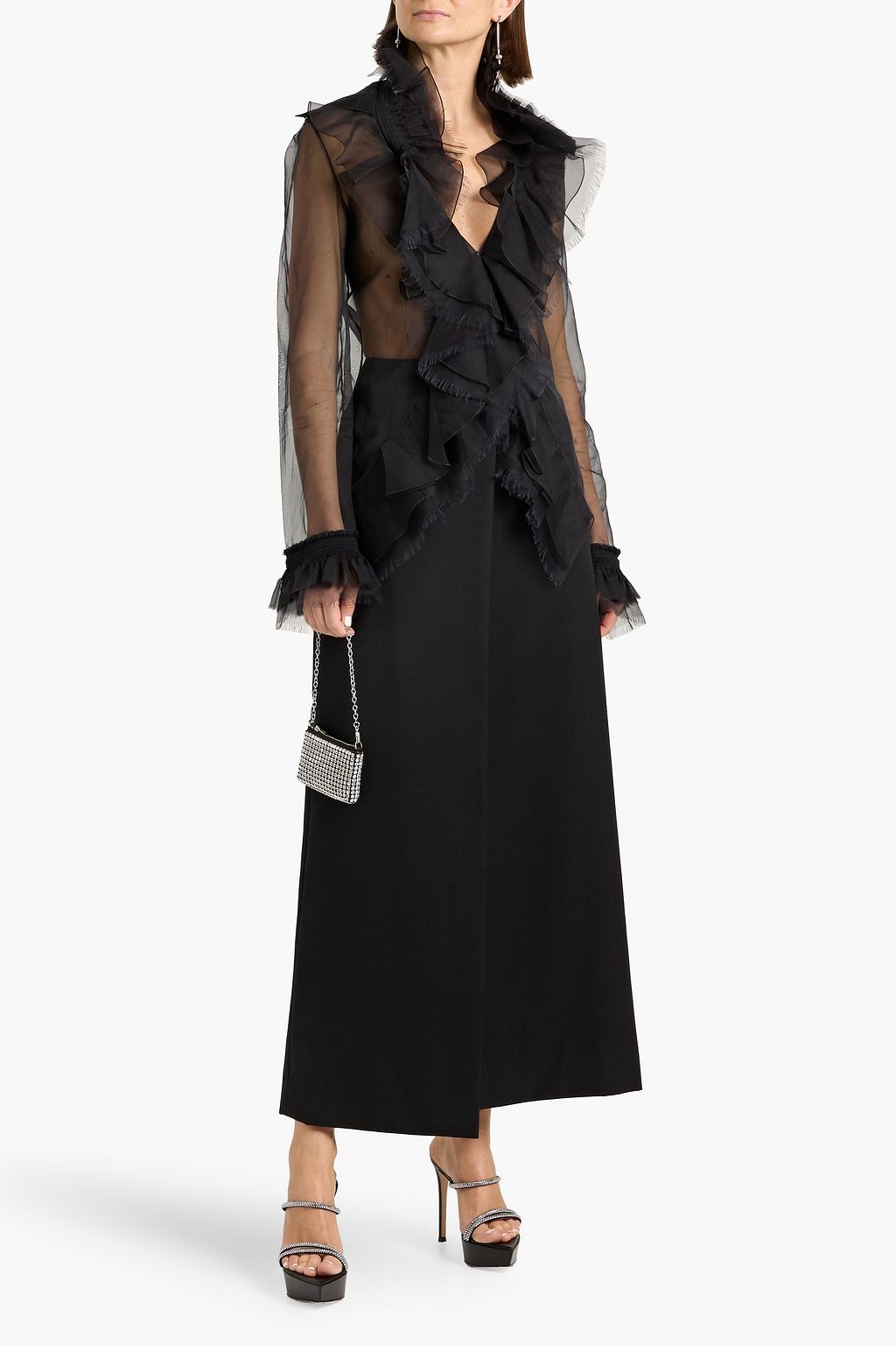 GIVENCHY Ruffled silk-organza blouse | THE OUTNET