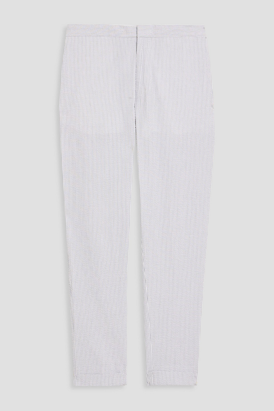 officine générale - joseph slim-fit striped cotton-seersucker pants - white - it 52