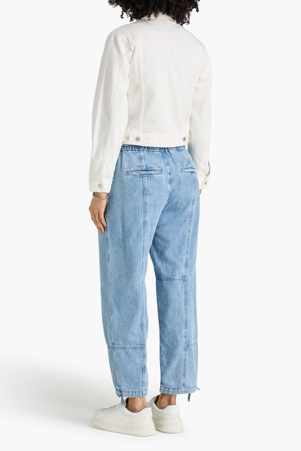  Rag & Bone - Hoch Sitzende Cropped Karottenjeans „jordan“ Mit Bindedetail - Blau - Xxs 