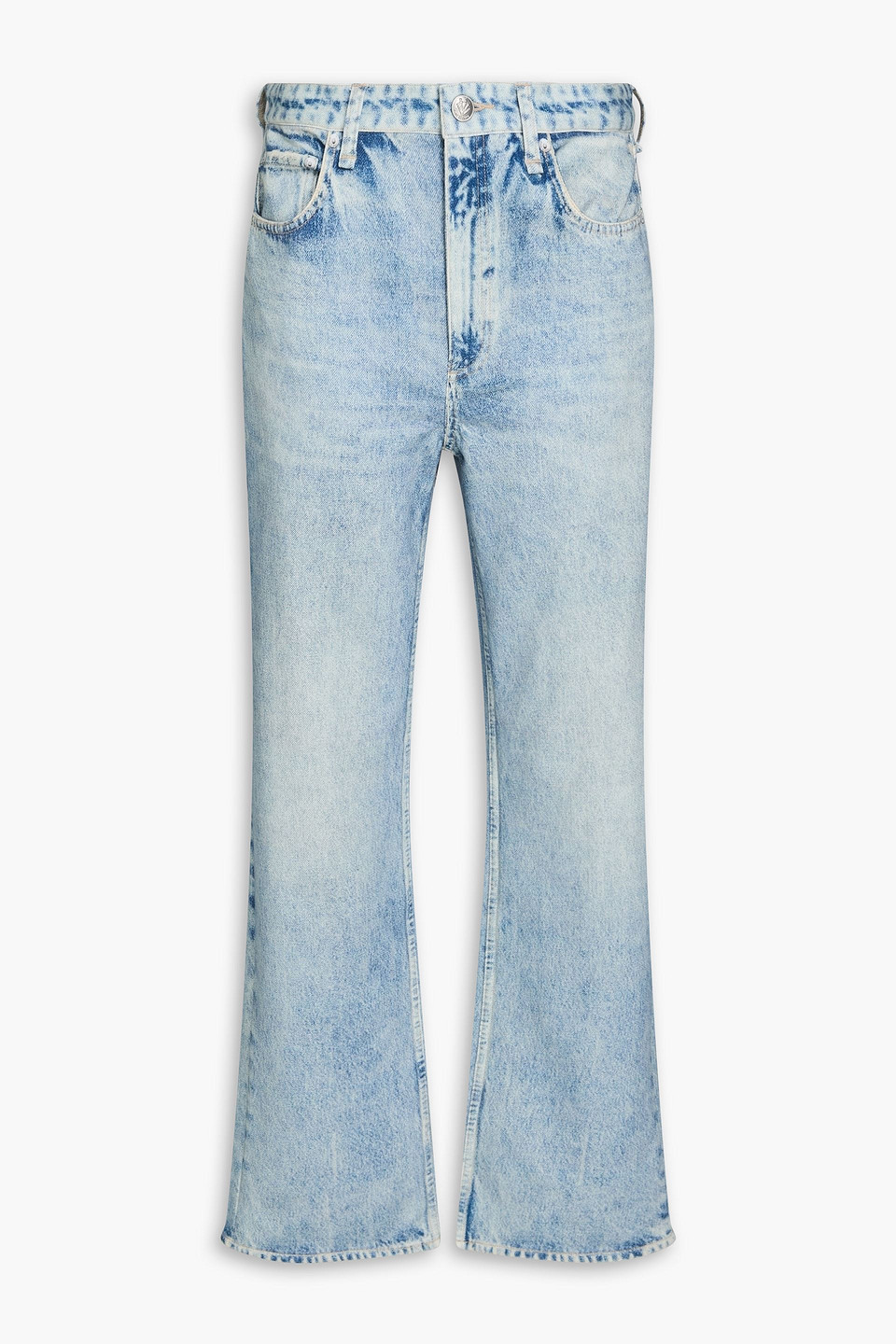Rag & Bone Miramar Shea Denim-effect Print French Cotton-terry Straight-leg Pants In Multi