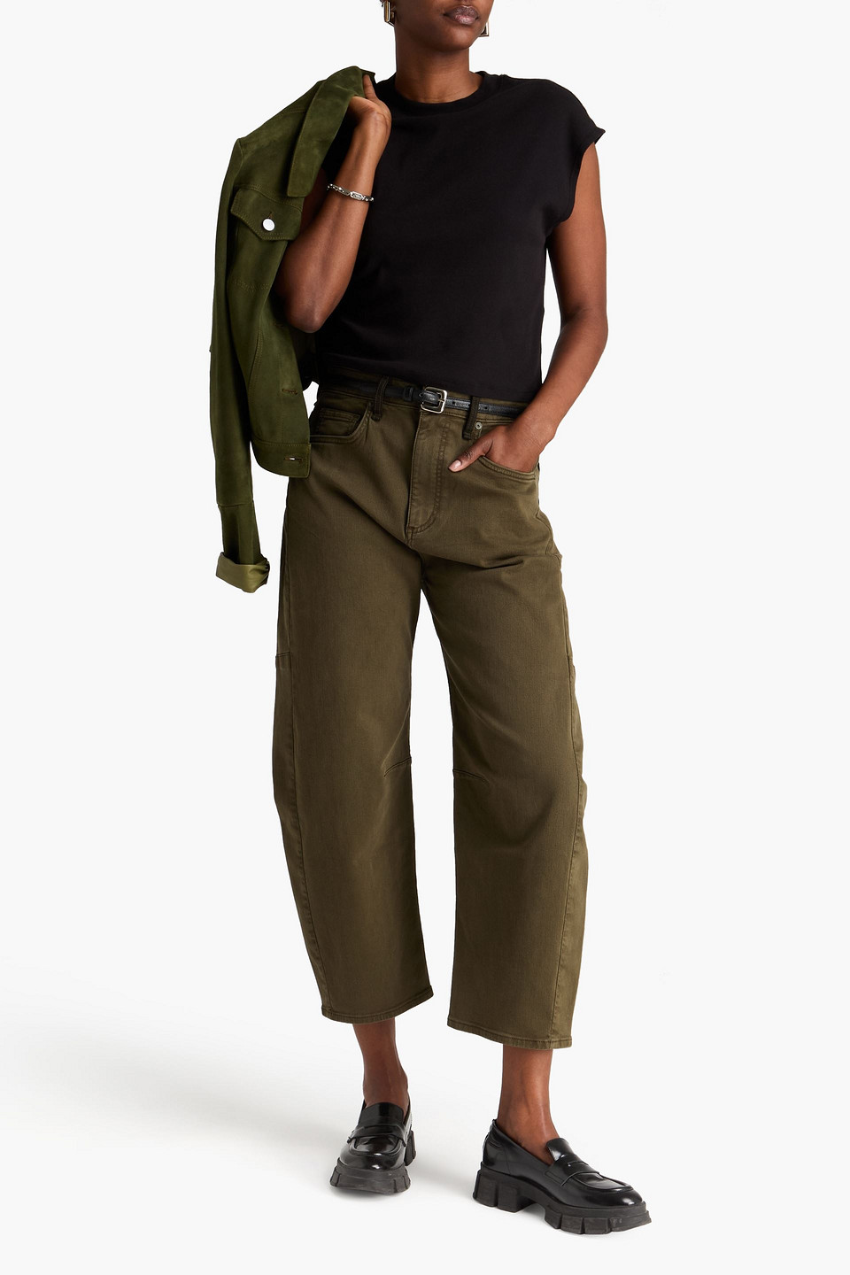  Rag & Bone - Hoch Sitzende Cropped Barrel-jeans „chase“ - Grün - 24 