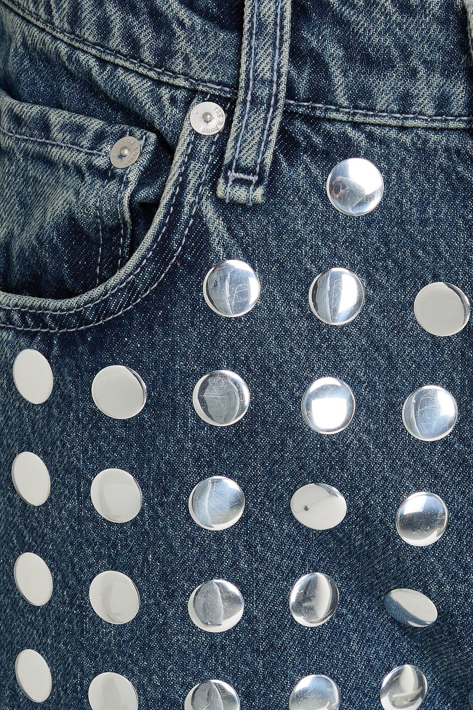 Rag & Bone Shea High-rise Full Kingston Stud Relaxed Straight Jean In Multi