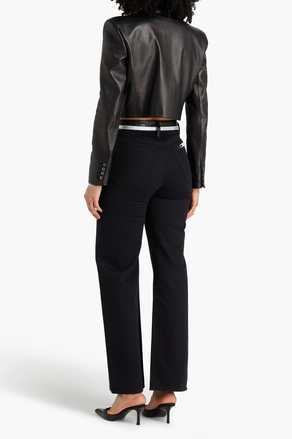  Rag & Bone - Halbhohe Jeans „lori“ Mit Weitem Bein - Schwarz - 25 