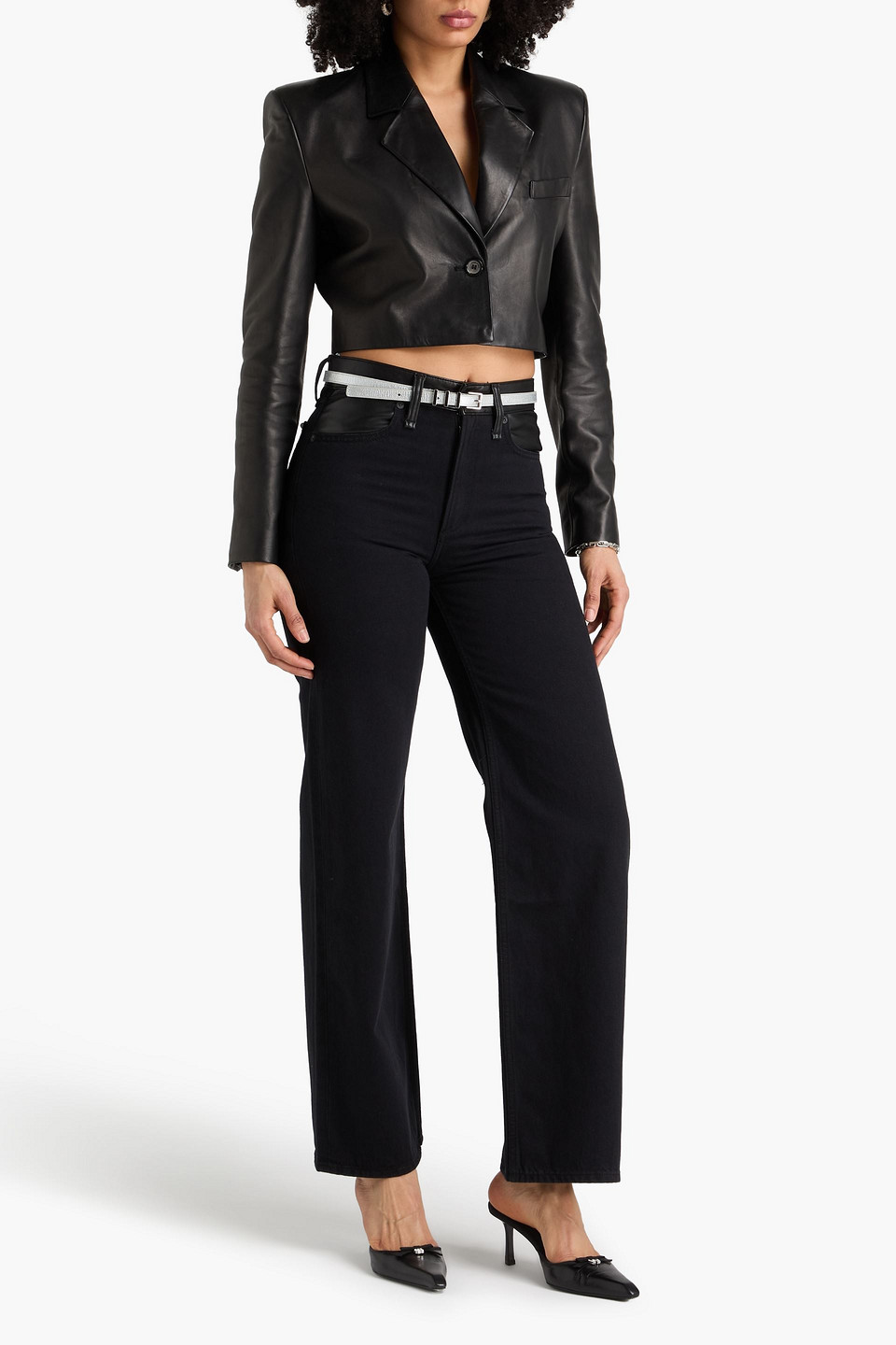  Rag & Bone - Halbhohe Jeans „lori“ Mit Weitem Bein - Schwarz - 25 