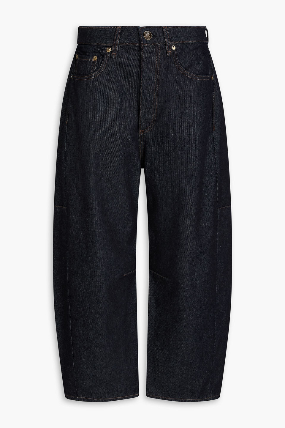 Rag & Bone Charlie Cropped High-rise Barrel-leg Jeans In Blue