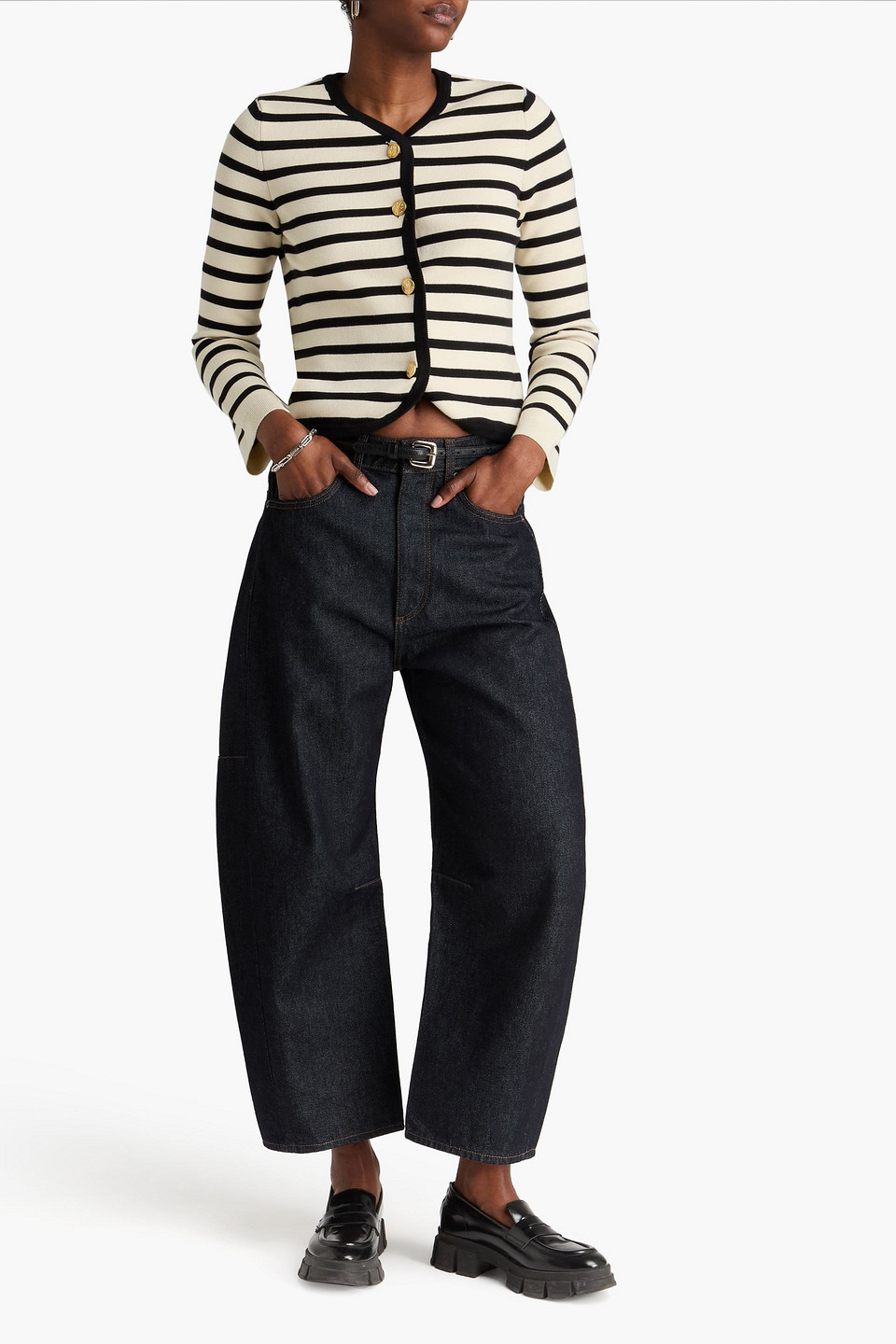  Rag & Bone - Hoch Sitzende Barrel-jeans „charlie Ankle“ - Blau - 23 